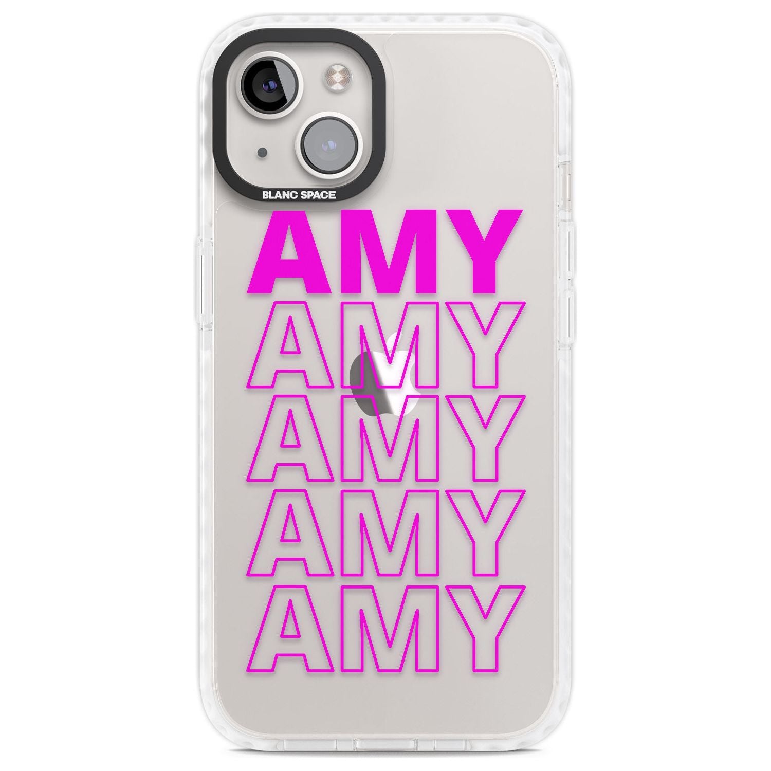 Personalised Clear Text  5D Custom Phone Case iPhone 13 / Impact Case,iPhone 14 / Impact Case,iPhone 15 Plus / Impact Case,iPhone 15 / Impact Case Blanc Space