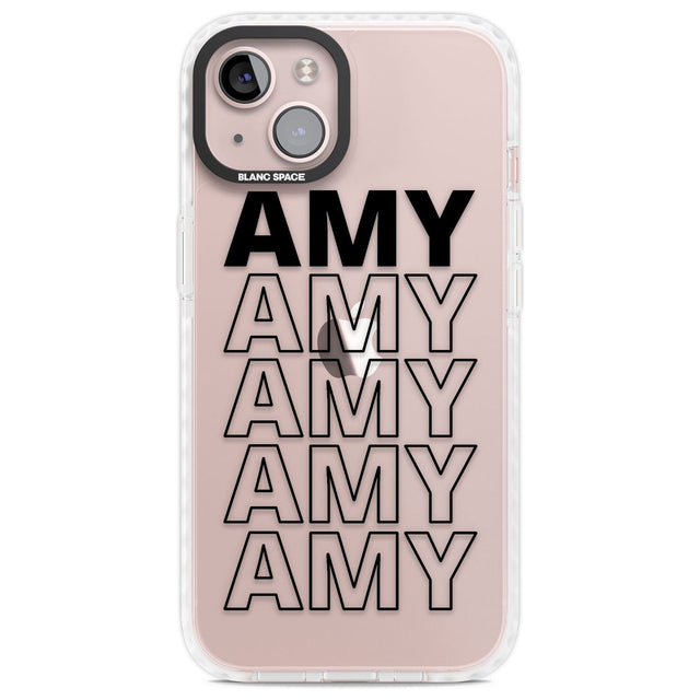 Personalised Clear Text  5E Custom Phone Case iPhone 13 / Impact Case,iPhone 14 / Impact Case,iPhone 15 Plus / Impact Case,iPhone 15 / Impact Case Blanc Space