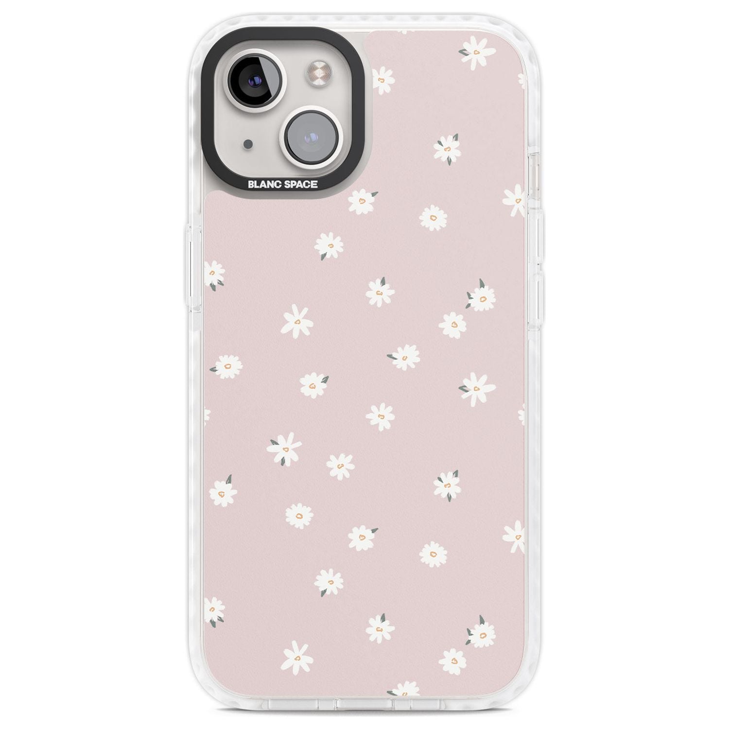 Painted Daises on Pink Phone Case iPhone 13 / Impact Case,iPhone 14 / Impact Case,iPhone 15 Plus / Impact Case,iPhone 15 / Impact Case Blanc Space