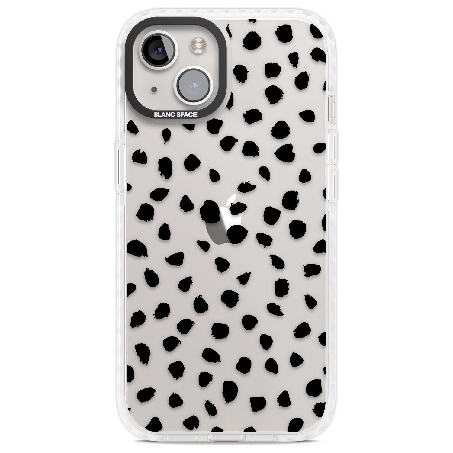 Black on Transparent Dalmatian Polka Dot Spots Phone Case iPhone 13 / Impact Case,iPhone 14 / Impact Case,iPhone 15 Plus / Impact Case,iPhone 15 / Impact Case Blanc Space