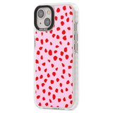 Red on Pink Dalmatian Polka Dot Spots