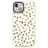 Gold Look on White Dalmatian Polka Dot Spots Phone Case iPhone 13 / Impact Case,iPhone 14 / Impact Case,iPhone 15 Plus / Impact Case,iPhone 15 / Impact Case Blanc Space