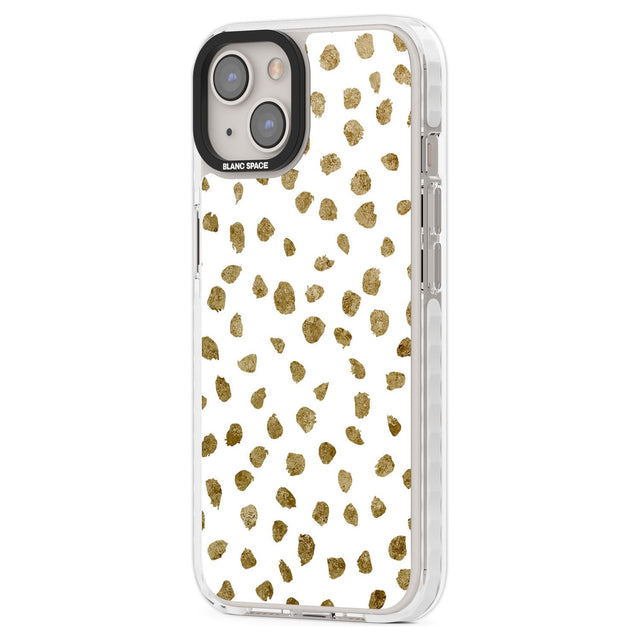 Gold Look on White Dalmatian Polka Dot Spots Phone Case iPhone 15 Pro Max / Black Impact Case,iPhone 15 Plus / Black Impact Case,iPhone 15 Pro / Black Impact Case,iPhone 15 / Black Impact Case,iPhone 15 Pro Max / Impact Case,iPhone 15 Plus / Impact Case,iPhone 15 Pro / Impact Case,iPhone 15 / Impact Case,iPhone 15 Pro Max / Magsafe Black Impact Case,iPhone 15 Plus / Magsafe Black Impact Case,iPhone 15 Pro / Magsafe Black Impact Case,iPhone 15 / Magsafe Black Impact Case,iPhone 14 Pro Max / Black Impact Case