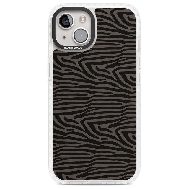 Dark Animal Print Pattern Zebra Phone Case iPhone 13 / Impact Case,iPhone 14 / Impact Case,iPhone 15 Plus / Impact Case,iPhone 15 / Impact Case Blanc Space