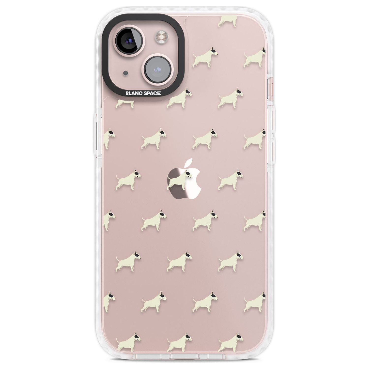 Bull Terrier Dog Pattern Clear Phone Case iPhone 13 / Impact Case,iPhone 14 / Impact Case,iPhone 15 Plus / Impact Case,iPhone 15 / Impact Case Blanc Space