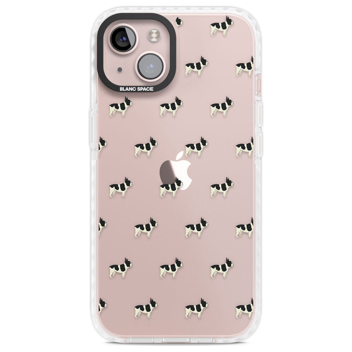 French Bulldog Dog Pattern Clear Phone Case iPhone 13 / Impact Case,iPhone 14 / Impact Case,iPhone 15 Plus / Impact Case,iPhone 15 / Impact Case Blanc Space