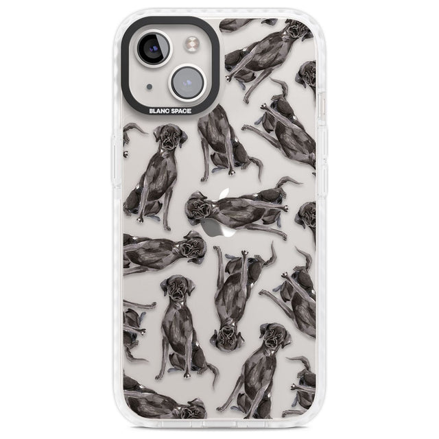 Black Labrador Watercolour Dog Pattern Phone Case iPhone 13 / Impact Case,iPhone 14 / Impact Case,iPhone 15 Plus / Impact Case,iPhone 15 / Impact Case Blanc Space
