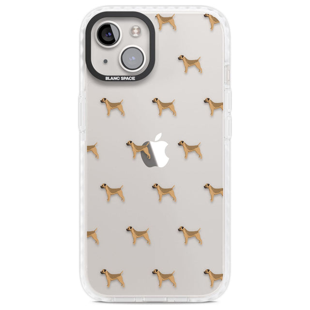 Border Terrier Dog Pattern Clear Phone Case iPhone 13 / Impact Case,iPhone 14 / Impact Case,iPhone 15 Plus / Impact Case,iPhone 15 / Impact Case Blanc Space