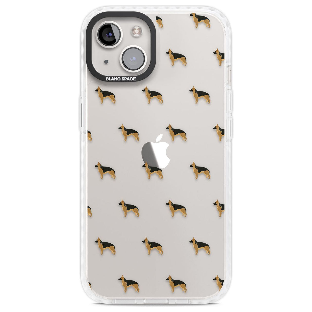 German Sherpard Dog Pattern Clear Phone Case iPhone 13 / Impact Case,iPhone 14 / Impact Case,iPhone 15 Plus / Impact Case,iPhone 15 / Impact Case Blanc Space