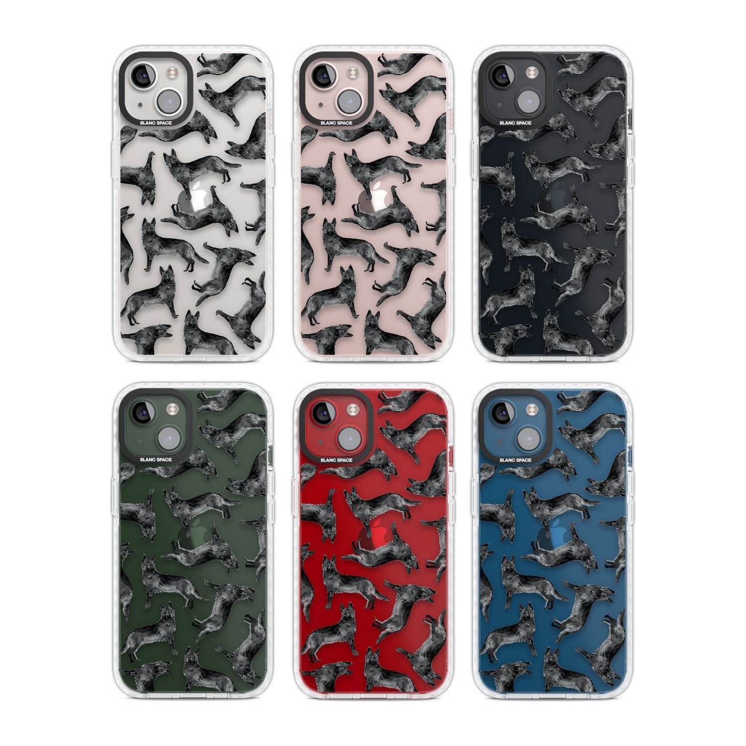 German Shepherd (Black) Watercolour Dog Pattern
