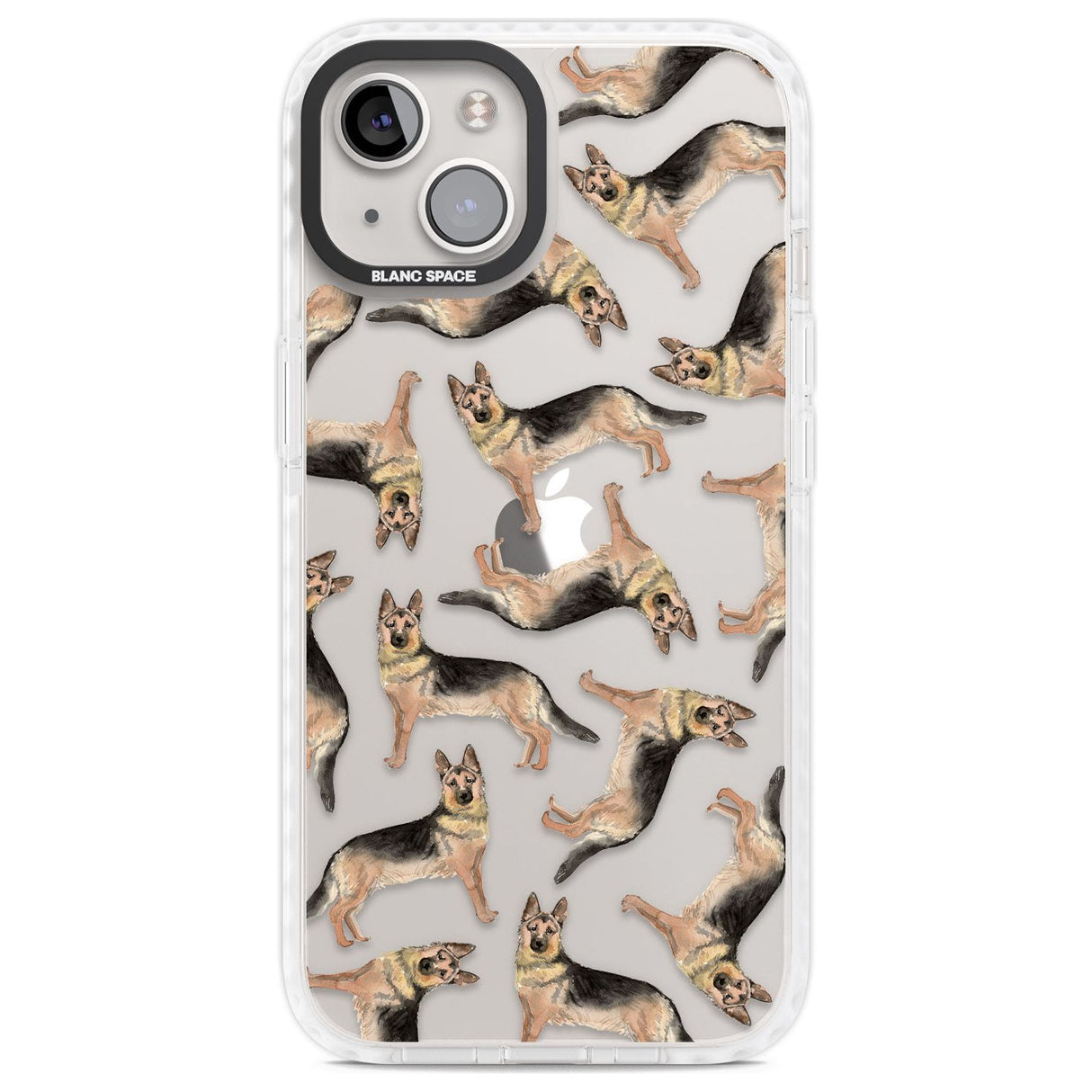 German Shepherd Watercolour Dog Pattern Phone Case iPhone 13 / Impact Case,iPhone 14 / Impact Case,iPhone 15 Plus / Impact Case,iPhone 15 / Impact Case Blanc Space