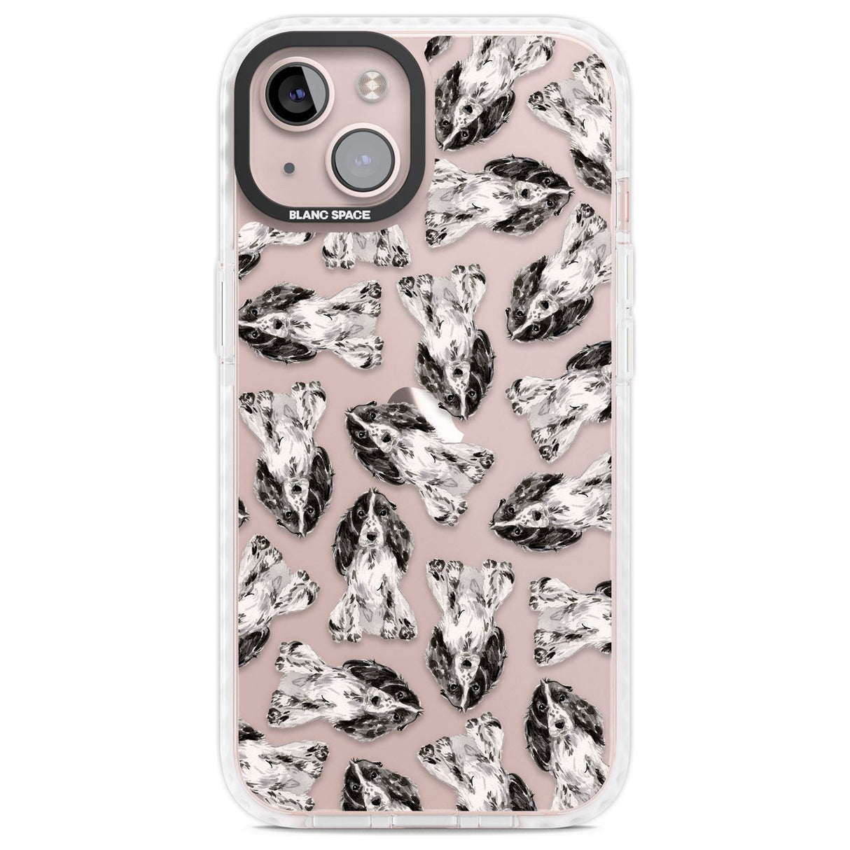 Cocker Spaniel (Black) Watercolour Dog Pattern Phone Case iPhone 13 / Impact Case,iPhone 14 / Impact Case,iPhone 15 Plus / Impact Case,iPhone 15 / Impact Case Blanc Space