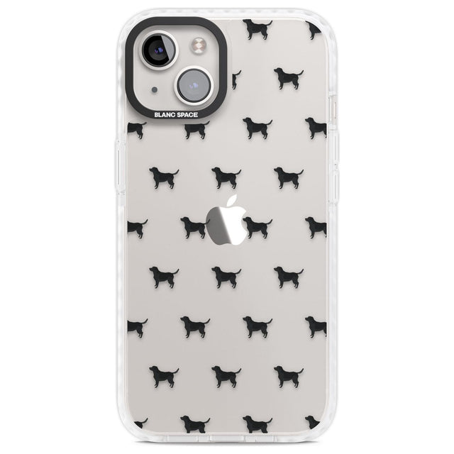 Black Labrador Dog Pattern Clear Phone Case iPhone 13 / Impact Case,iPhone 14 / Impact Case,iPhone 15 Plus / Impact Case,iPhone 15 / Impact Case Blanc Space