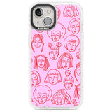 Girl Portrait Doodles in Pink & Red Phone Case iPhone 13 / Impact Case,iPhone 14 / Impact Case,iPhone 15 Plus / Impact Case,iPhone 15 / Impact Case Blanc Space