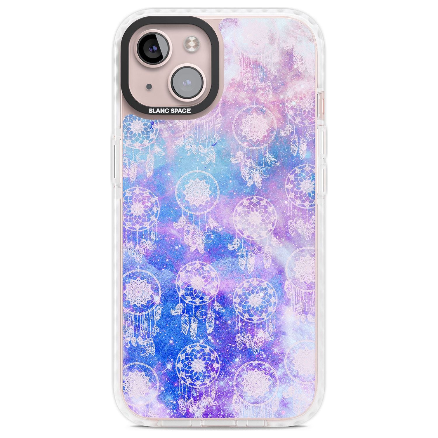Dreamcatcher Pattern Galaxy Print Tie Dye Phone Case iPhone 13 / Impact Case,iPhone 14 / Impact Case,iPhone 15 Plus / Impact Case,iPhone 15 / Impact Case Blanc Space