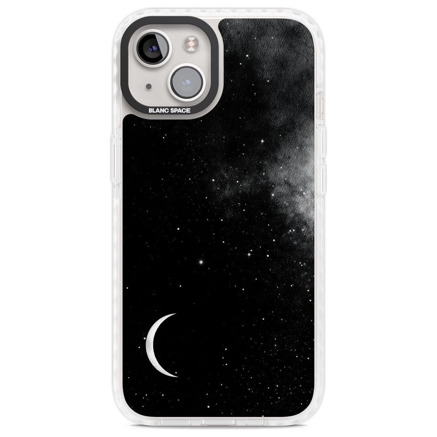 Night Sky Galaxies: Crescent Moon