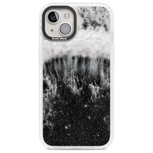 Ocean Wave Galaxy Print Phone Case iPhone 13 / Impact Case,iPhone 14 / Impact Case,iPhone 15 Plus / Impact Case,iPhone 15 / Impact Case Blanc Space