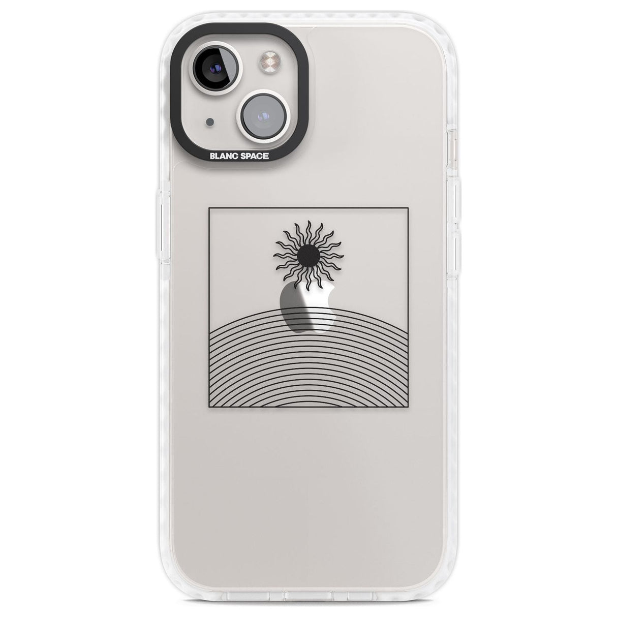 Framed Linework: Rising Sun Phone Case iPhone 13 / Impact Case,iPhone 14 / Impact Case,iPhone 15 Plus / Impact Case,iPhone 15 / Impact Case Blanc Space