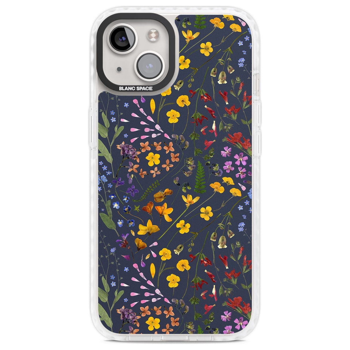 Wildflower & Leaves Cluster Design - Navy