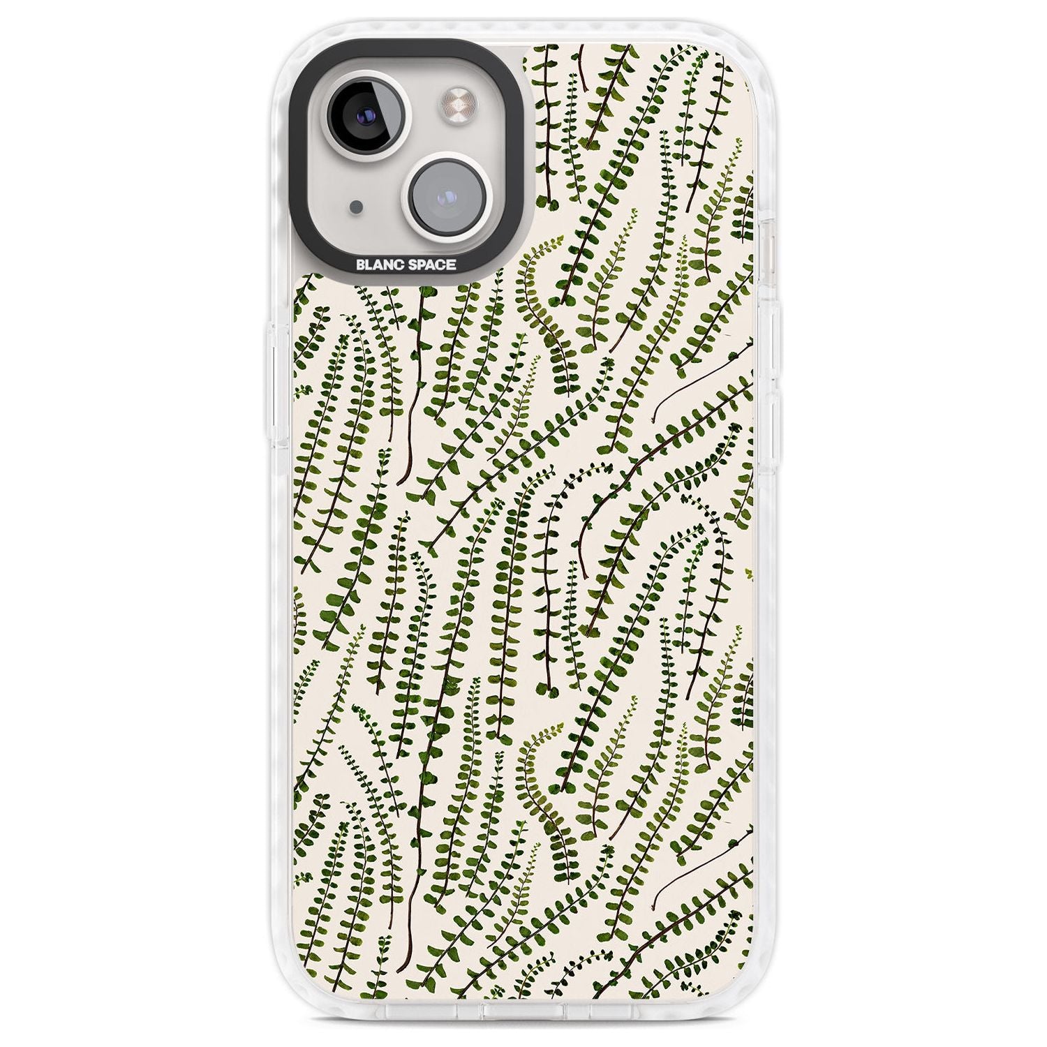 Fern Leaf Pattern Design - Cream Phone Case iPhone 13 / Impact Case,iPhone 14 / Impact Case,iPhone 15 Plus / Impact Case,iPhone 15 / Impact Case Blanc Space