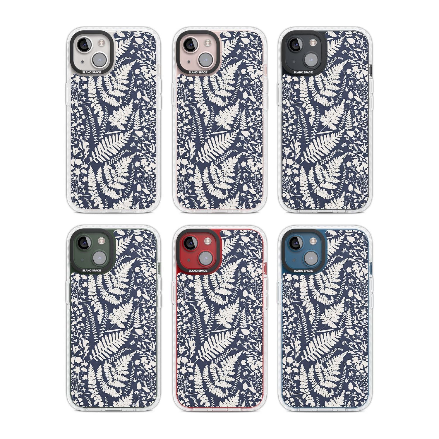 Wildflowers & Ferns On Navy