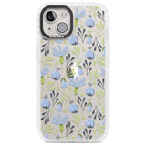 Blue Flora Transparent Floral Phone Case iPhone 13 / Impact Case,iPhone 14 / Impact Case,iPhone 15 Plus / Impact Case,iPhone 15 / Impact Case Blanc Space