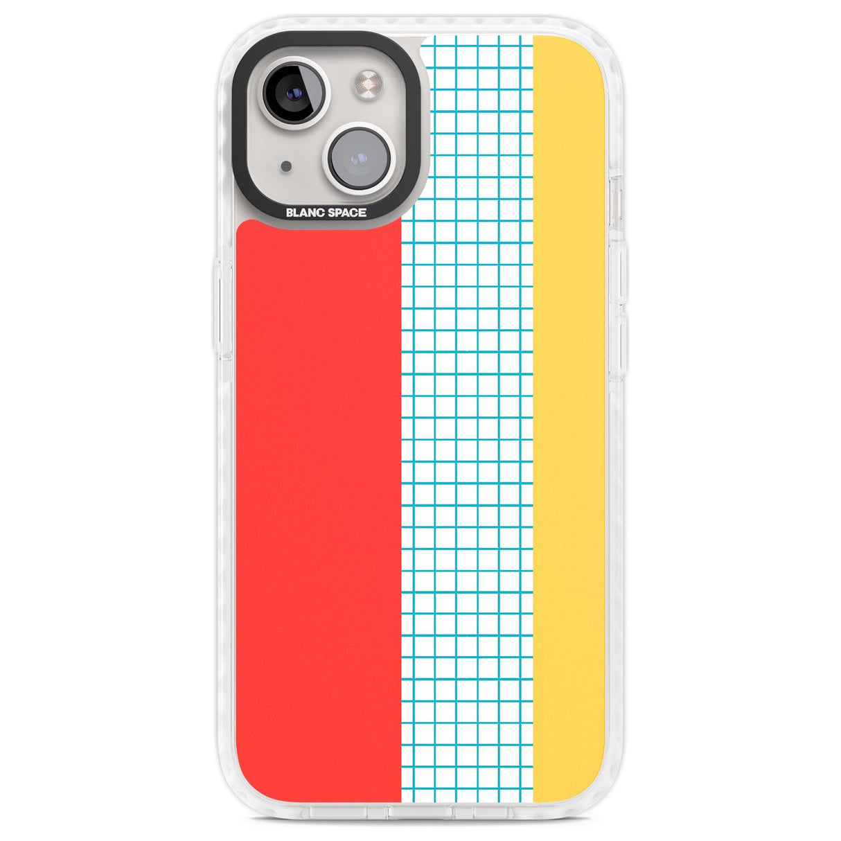 Abstract Grid Red, Blue, Yellow Phone Case iPhone 13 / Impact Case,iPhone 14 / Impact Case,iPhone 15 Plus / Impact Case,iPhone 15 / Impact Case Blanc Space