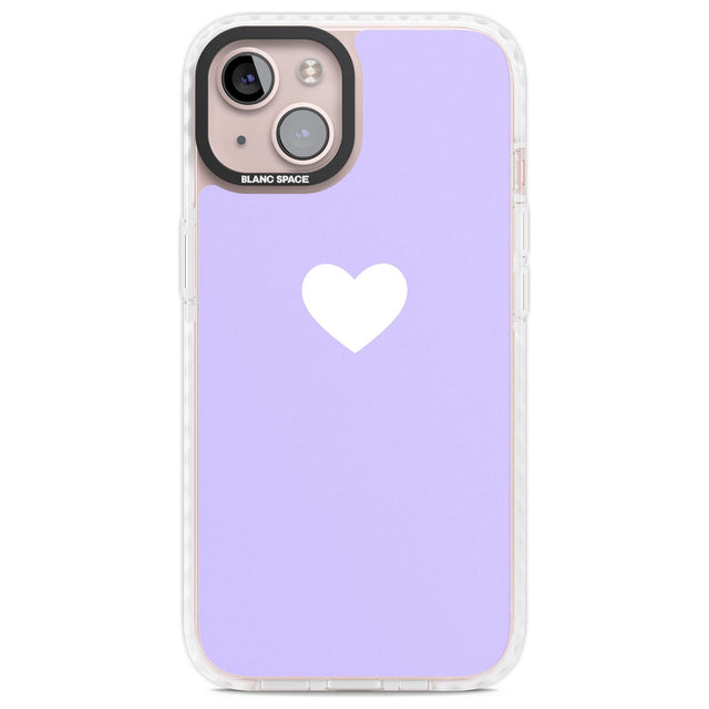 Single Heart White & Pale Purple