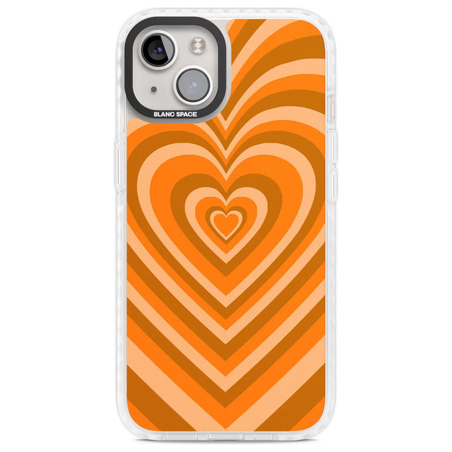 Orange Heart Illusion Phone Case iPhone 13 / Impact Case,iPhone 14 / Impact Case,iPhone 15 Plus / Impact Case,iPhone 15 / Impact Case Blanc Space