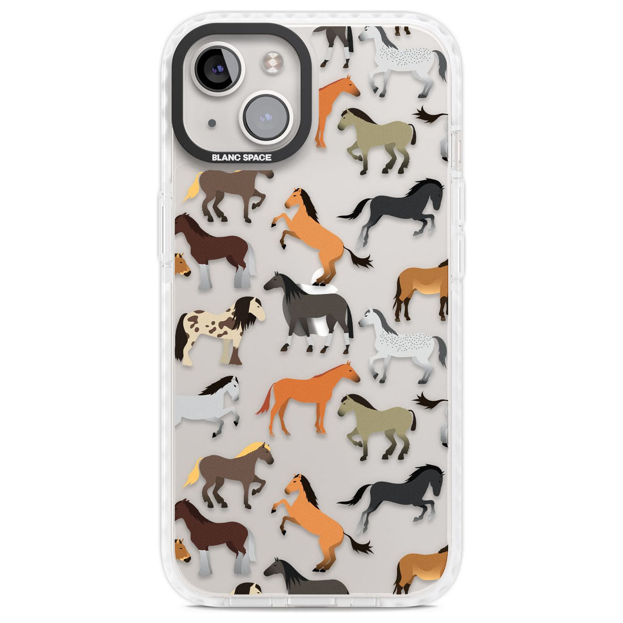 Horse Pattern Phone Case iPhone 13 / Impact Case,iPhone 14 / Impact Case,iPhone 15 Plus / Impact Case,iPhone 15 / Impact Case Blanc Space