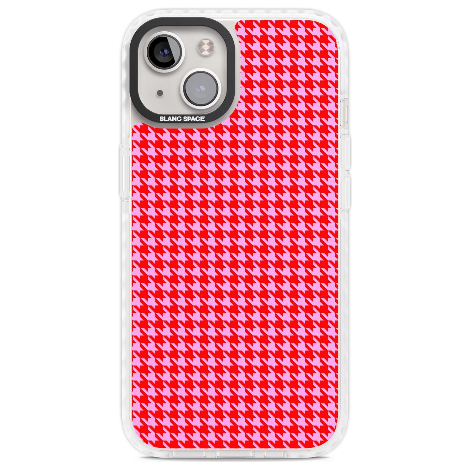 Neon Pink & Red Houndstooth Pattern Phone Case iPhone 13 / Impact Case,iPhone 14 / Impact Case,iPhone 15 Plus / Impact Case,iPhone 15 / Impact Case Blanc Space