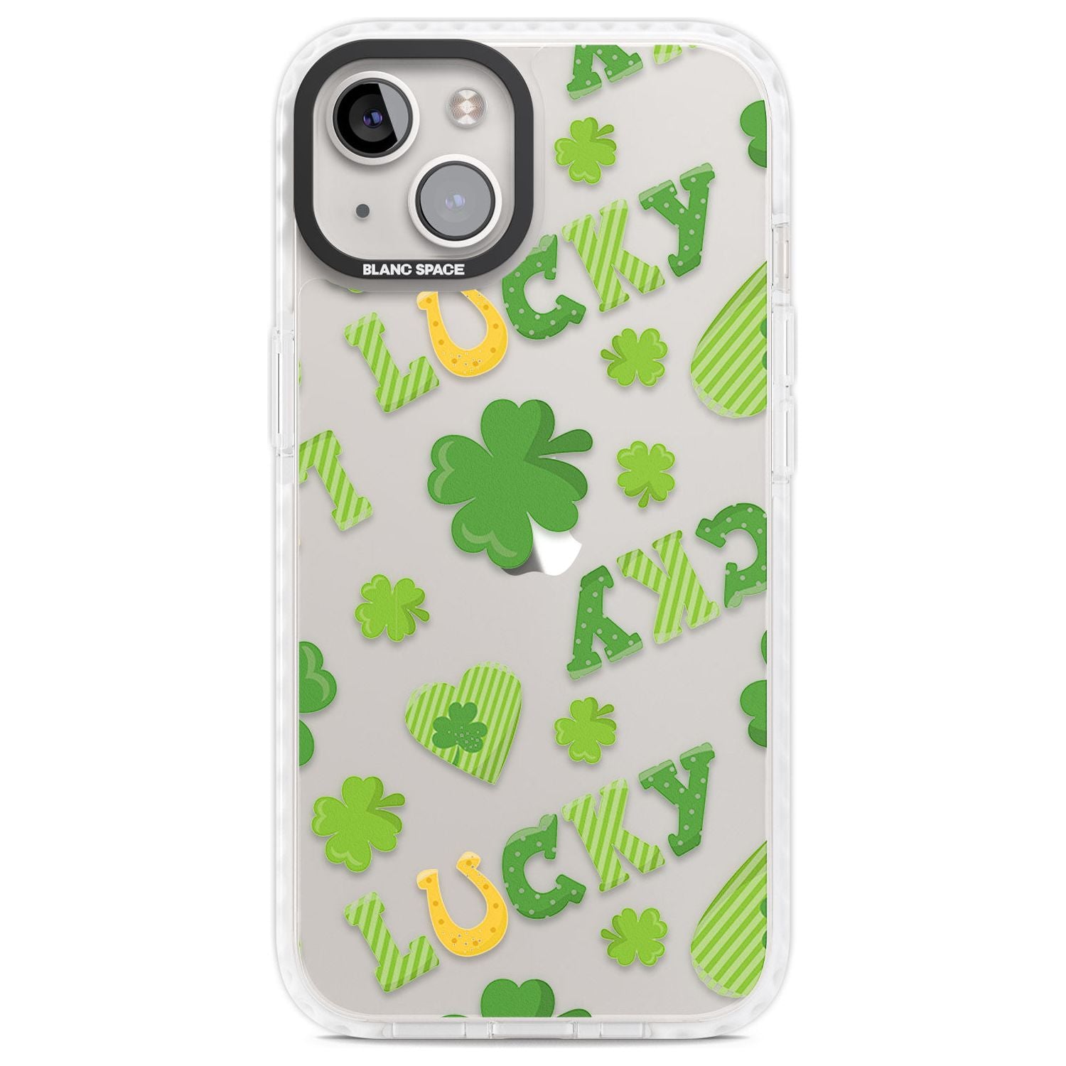 Lucky Irish Clover Phone Case iPhone 13 / Impact Case,iPhone 14 / Impact Case,iPhone 15 / Impact Case,iPhone 15 Plus / Impact Case Blanc Space