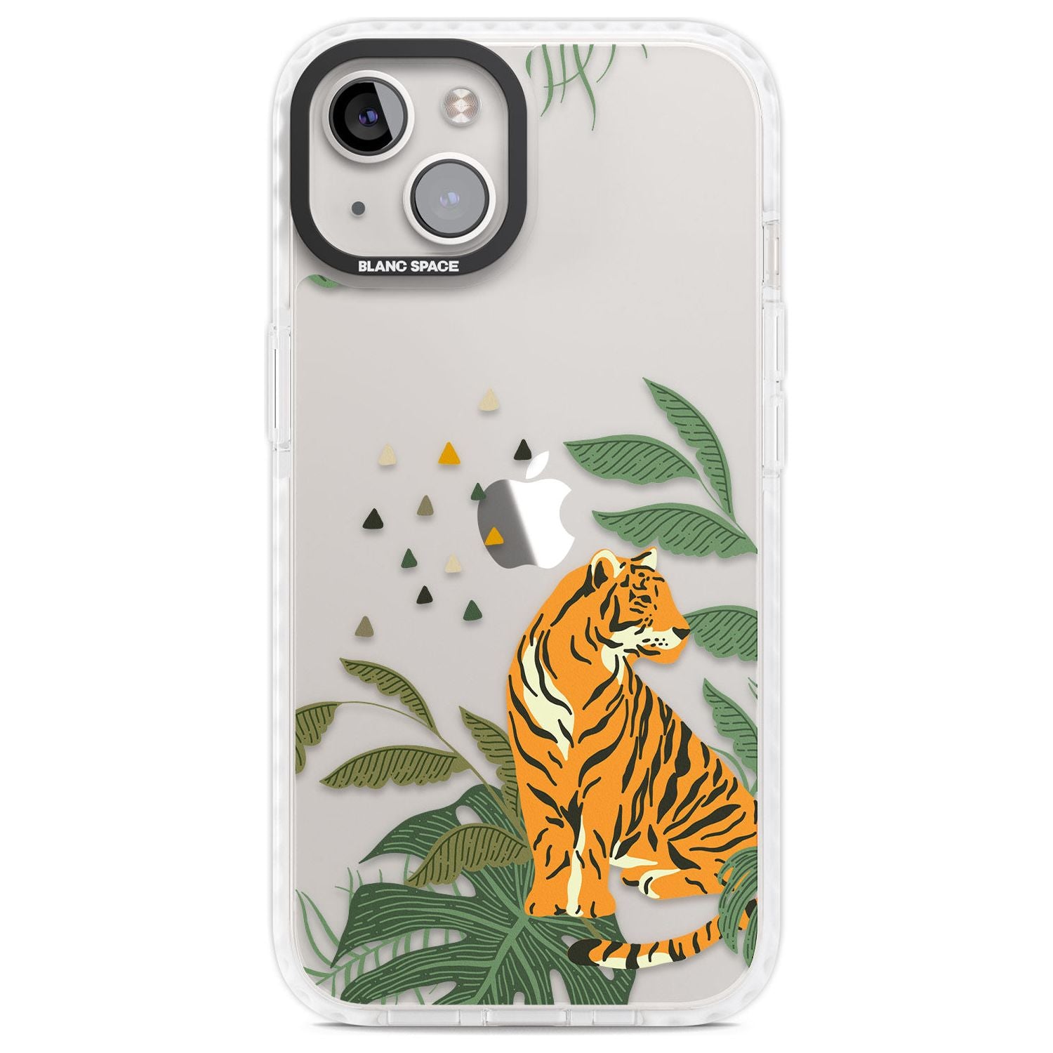 Large Tiger Clear Jungle Cat Pattern Phone Case iPhone 13 / Impact Case,iPhone 14 / Impact Case,iPhone 15 Plus / Impact Case,iPhone 15 / Impact Case Blanc Space