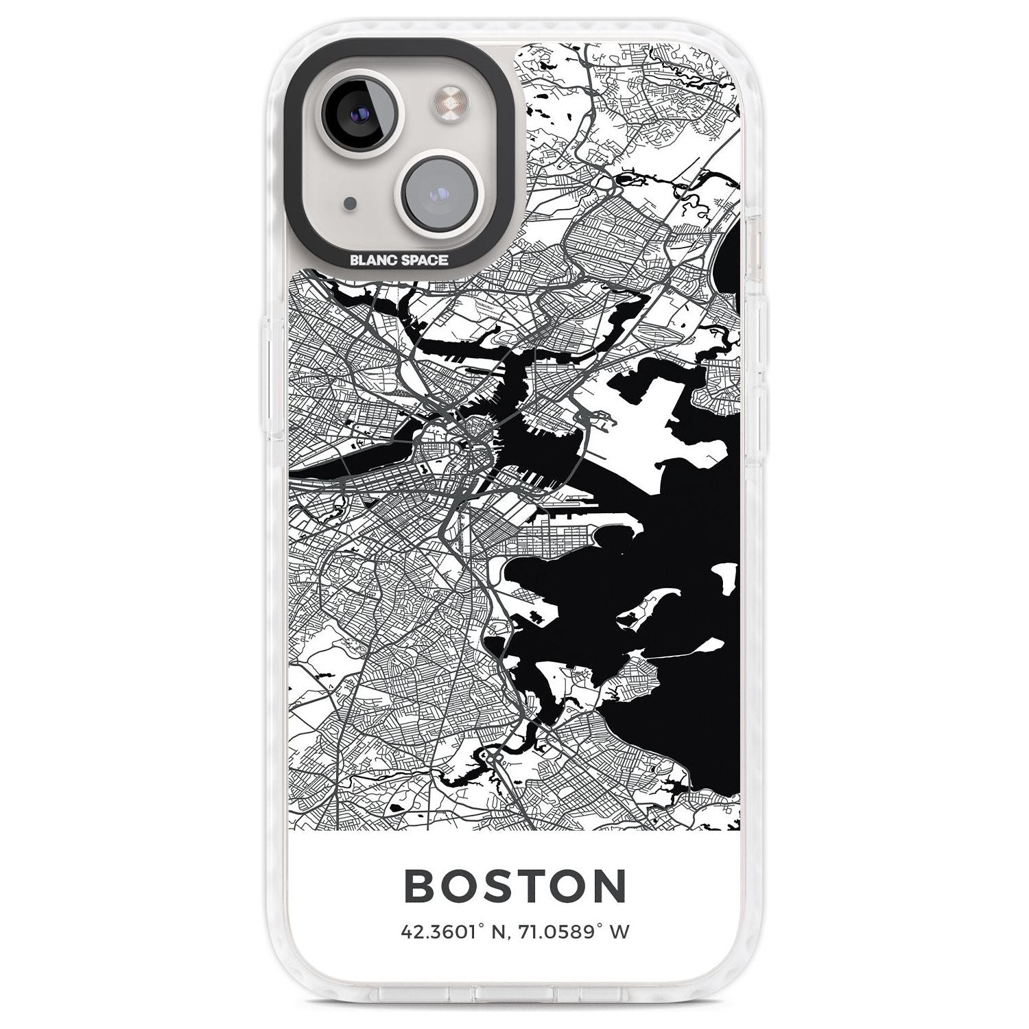 Map of Boston, Massachusetts Phone Case iPhone 13 / Impact Case,iPhone 14 / Impact Case,iPhone 15 Plus / Impact Case,iPhone 15 / Impact Case Blanc Space