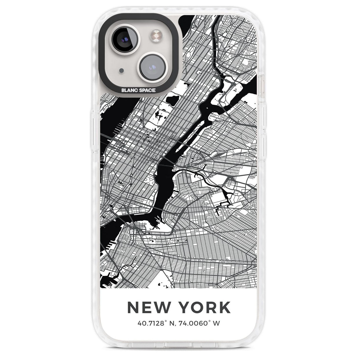 Map of New York, New York Phone Case iPhone 13 / Impact Case,iPhone 14 / Impact Case,iPhone 15 Plus / Impact Case,iPhone 15 / Impact Case Blanc Space