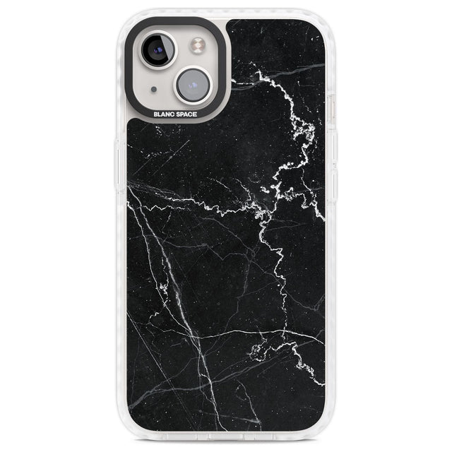 Bold Black Marble with White Texture Phone Case iPhone 13 / Impact Case,iPhone 14 / Impact Case,iPhone 15 / Impact Case,iPhone 15 Plus / Impact Case Blanc Space