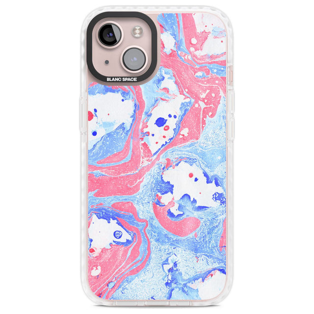 Pink, Blue & White Marbled Paper Pattern