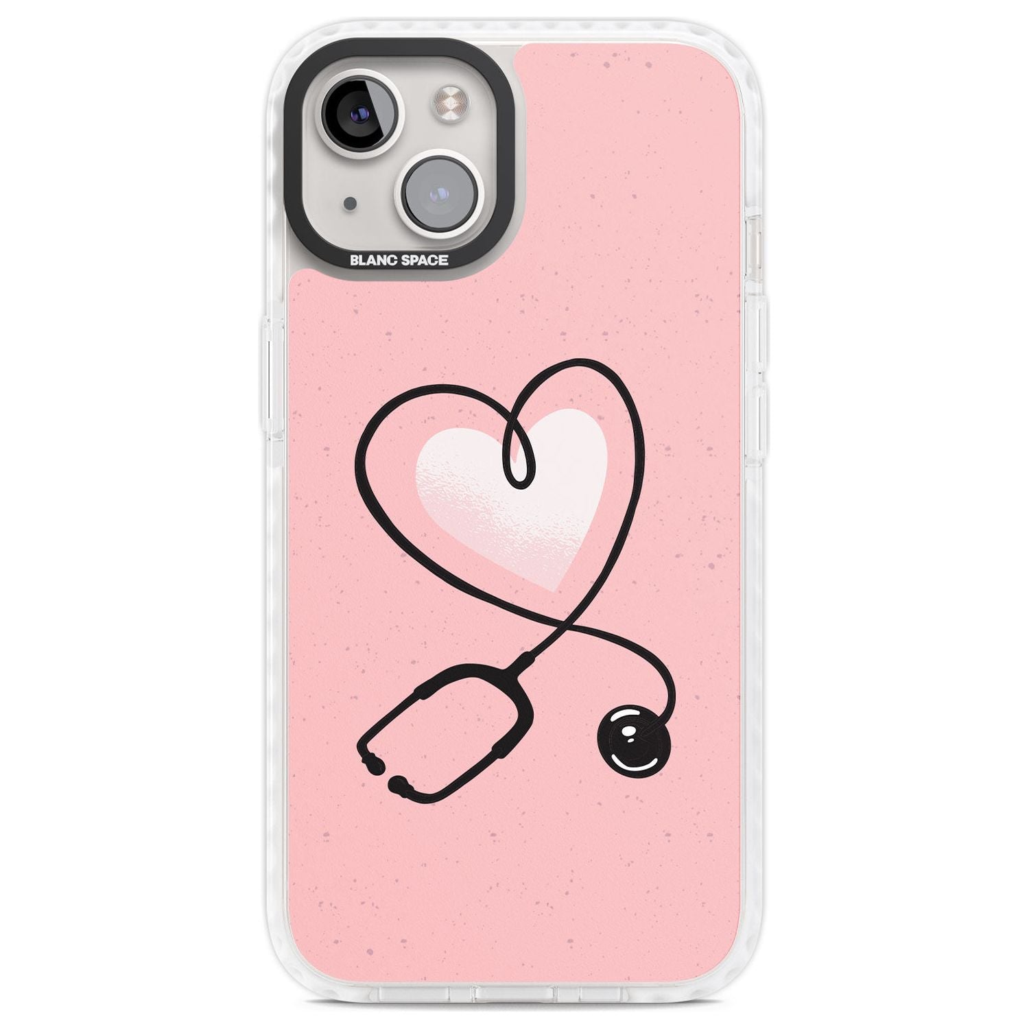 Medical Inspired Design Stethoscope Heart Phone Case iPhone 13 / Impact Case,iPhone 14 / Impact Case,iPhone 15 Plus / Impact Case,iPhone 15 / Impact Case Blanc Space