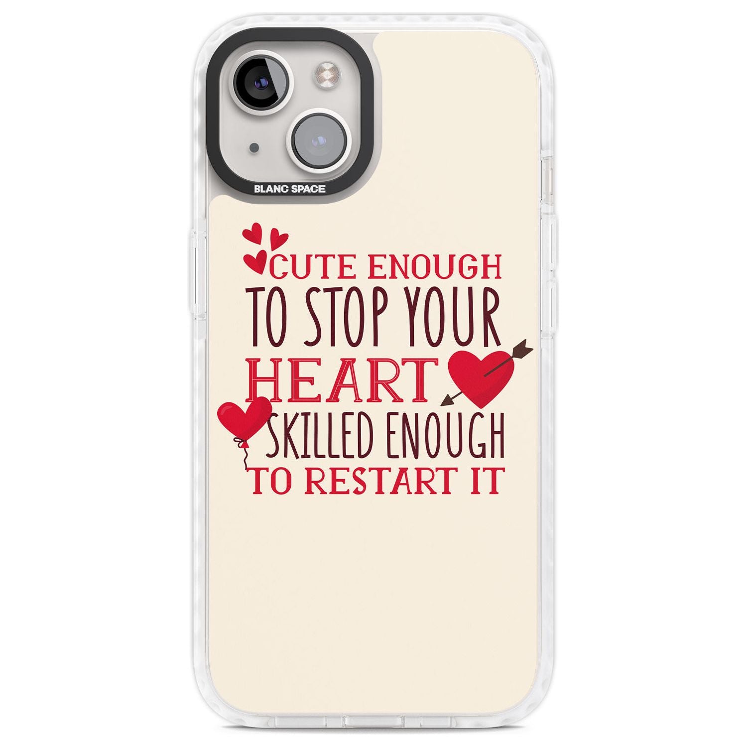 Medical Design Cute Enough to Stop Your Heart Phone Case iPhone 13 / Impact Case,iPhone 14 / Impact Case,iPhone 15 Plus / Impact Case,iPhone 15 / Impact Case Blanc Space