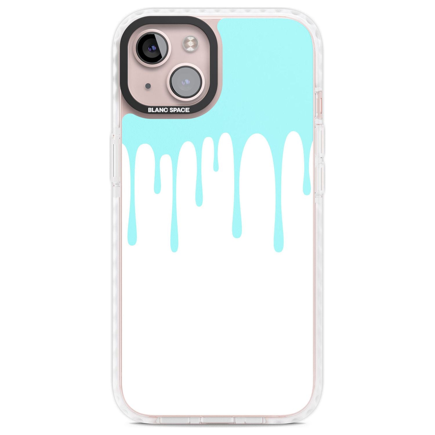 Melted Effect: Teal & White Phone Case iPhone 13 / Impact Case,iPhone 14 / Impact Case,iPhone 15 Plus / Impact Case,iPhone 15 / Impact Case Blanc Space