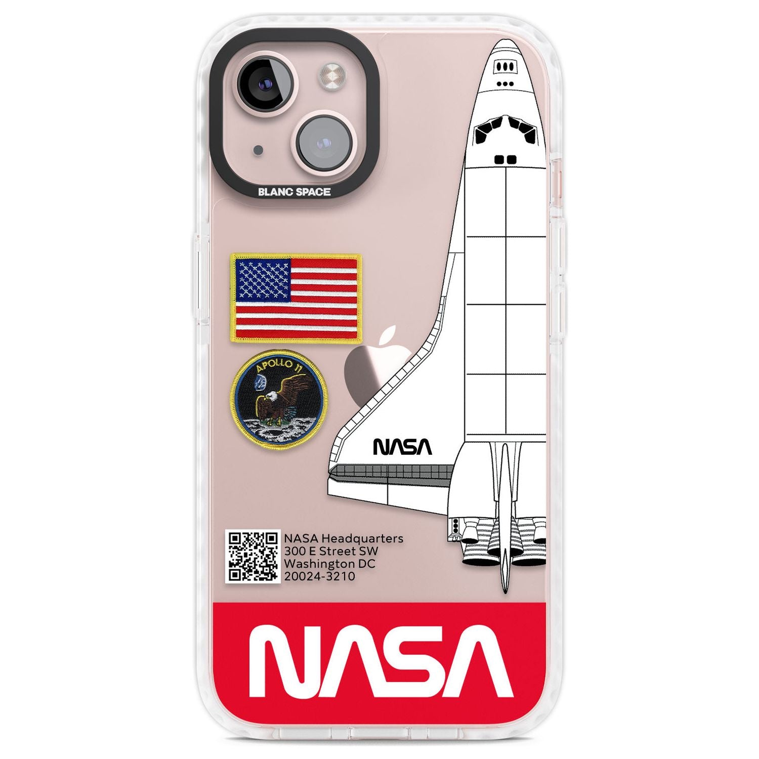 NASA Apollo 11 Phone Case iPhone 13 / Impact Case,iPhone 14 / Impact Case,iPhone 15 Plus / Impact Case,iPhone 15 / Impact Case Blanc Space