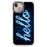 "Hello" Blue Cursive Neon Sign Phone Case iPhone 13 / Impact Case,iPhone 14 / Impact Case,iPhone 15 Plus / Impact Case,iPhone 15 / Impact Case Blanc Space