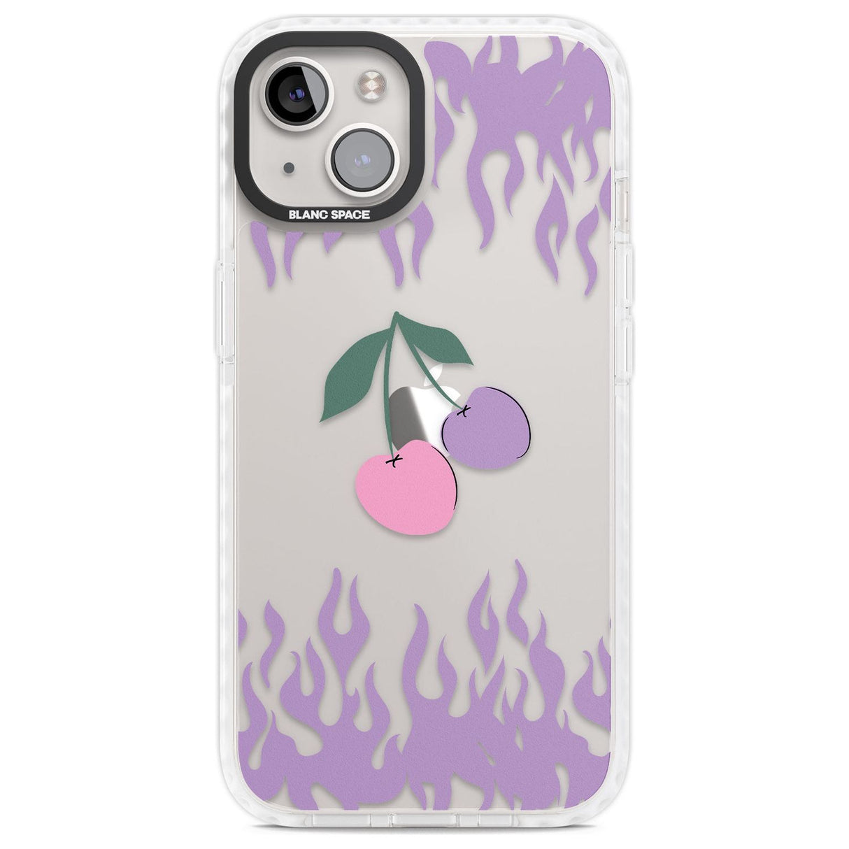 Cherries n' Flames Phone Case iPhone 13 / Impact Case,iPhone 14 / Impact Case,iPhone 15 Plus / Impact Case,iPhone 15 / Impact Case Blanc Space