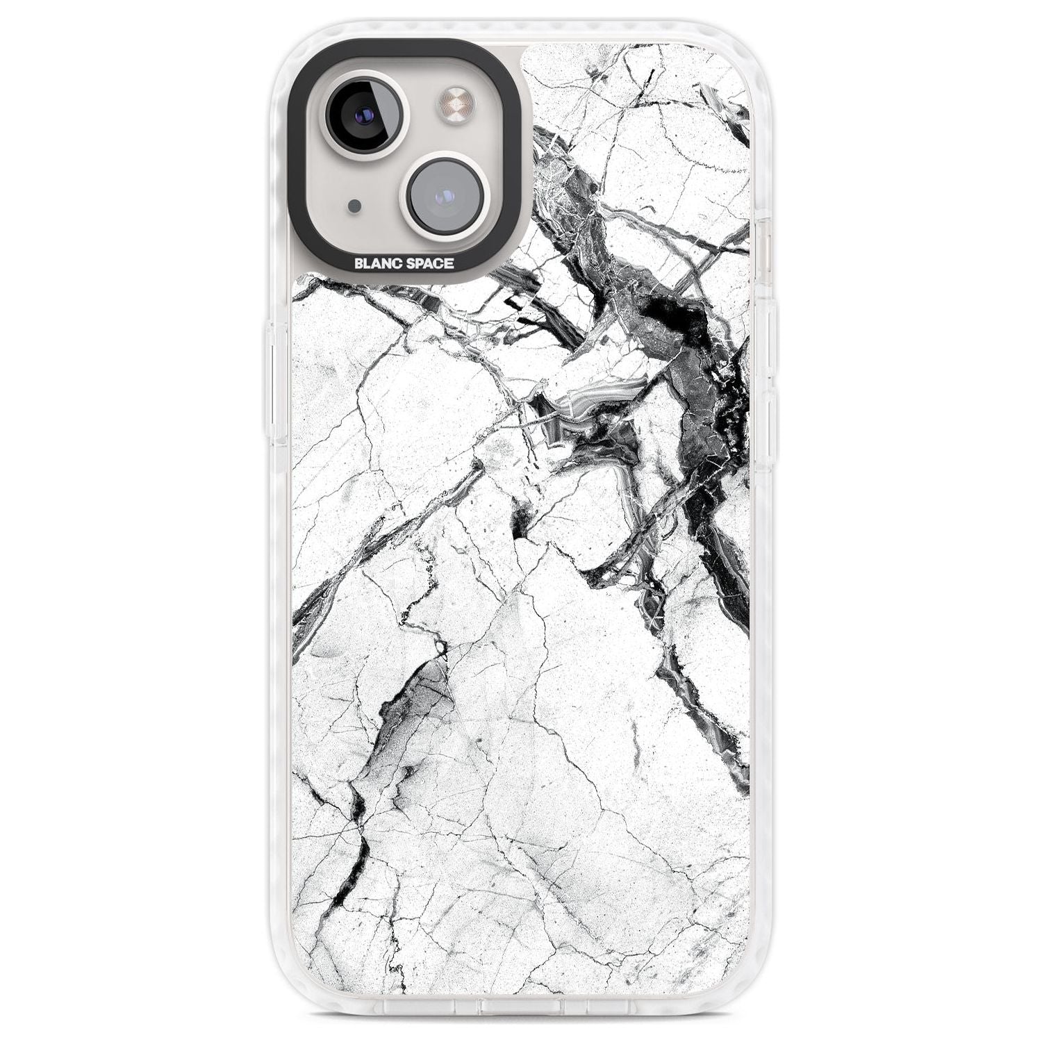 Black & White Stormy Marble Phone Case iPhone 13 / Impact Case,iPhone 14 / Impact Case,iPhone 15 Plus / Impact Case,iPhone 15 / Impact Case Blanc Space