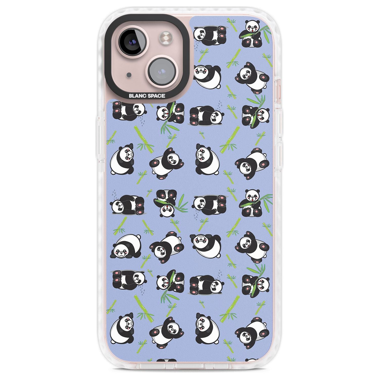 Panda Pattern Phone Case iPhone 13 / Impact Case,iPhone 14 / Impact Case,iPhone 15 / Impact Case,iPhone 15 Plus / Impact Case Blanc Space