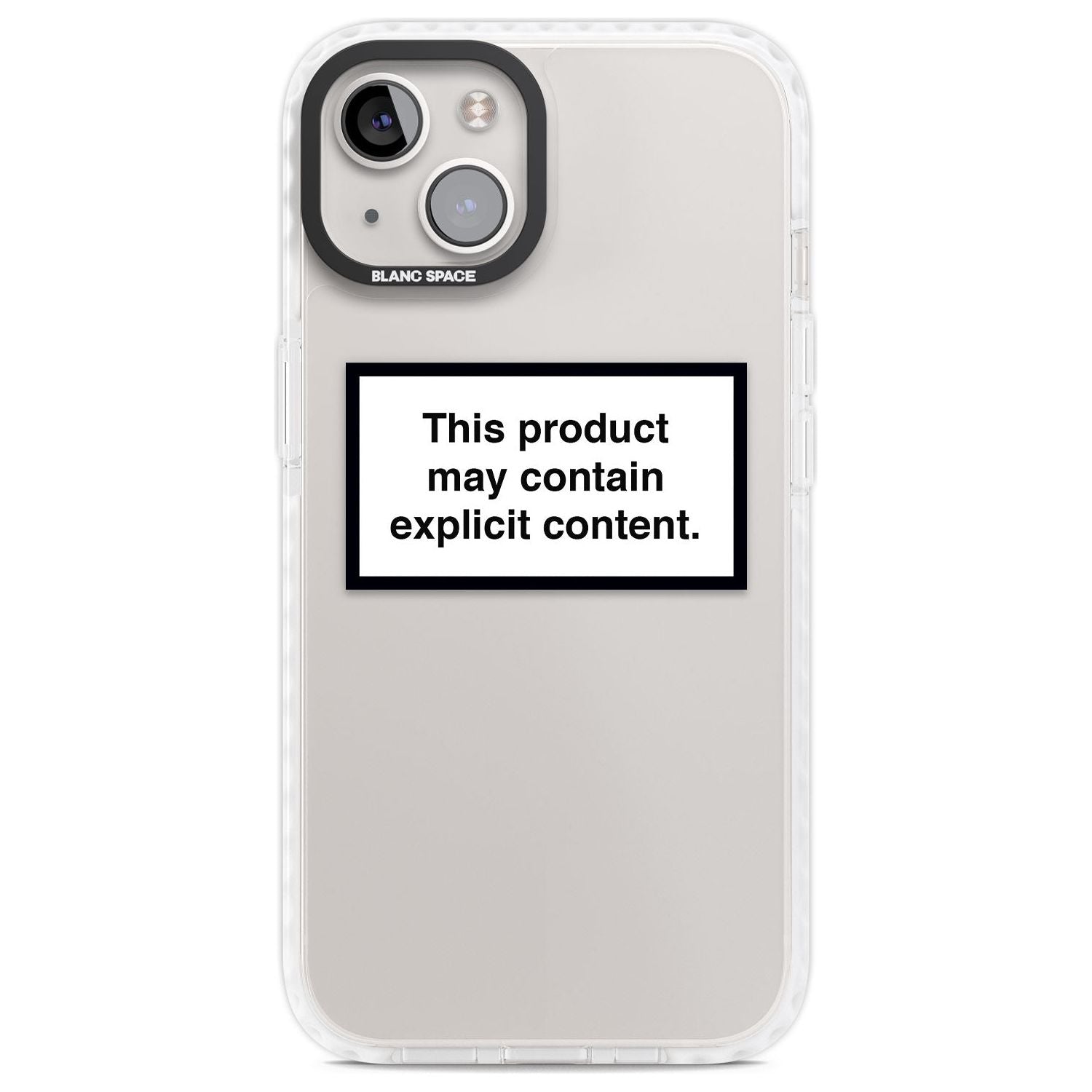 Contains Explicit Content Phone Case iPhone 13 / Impact Case,iPhone 14 / Impact Case,iPhone 15 Plus / Impact Case,iPhone 15 / Impact Case Blanc Space