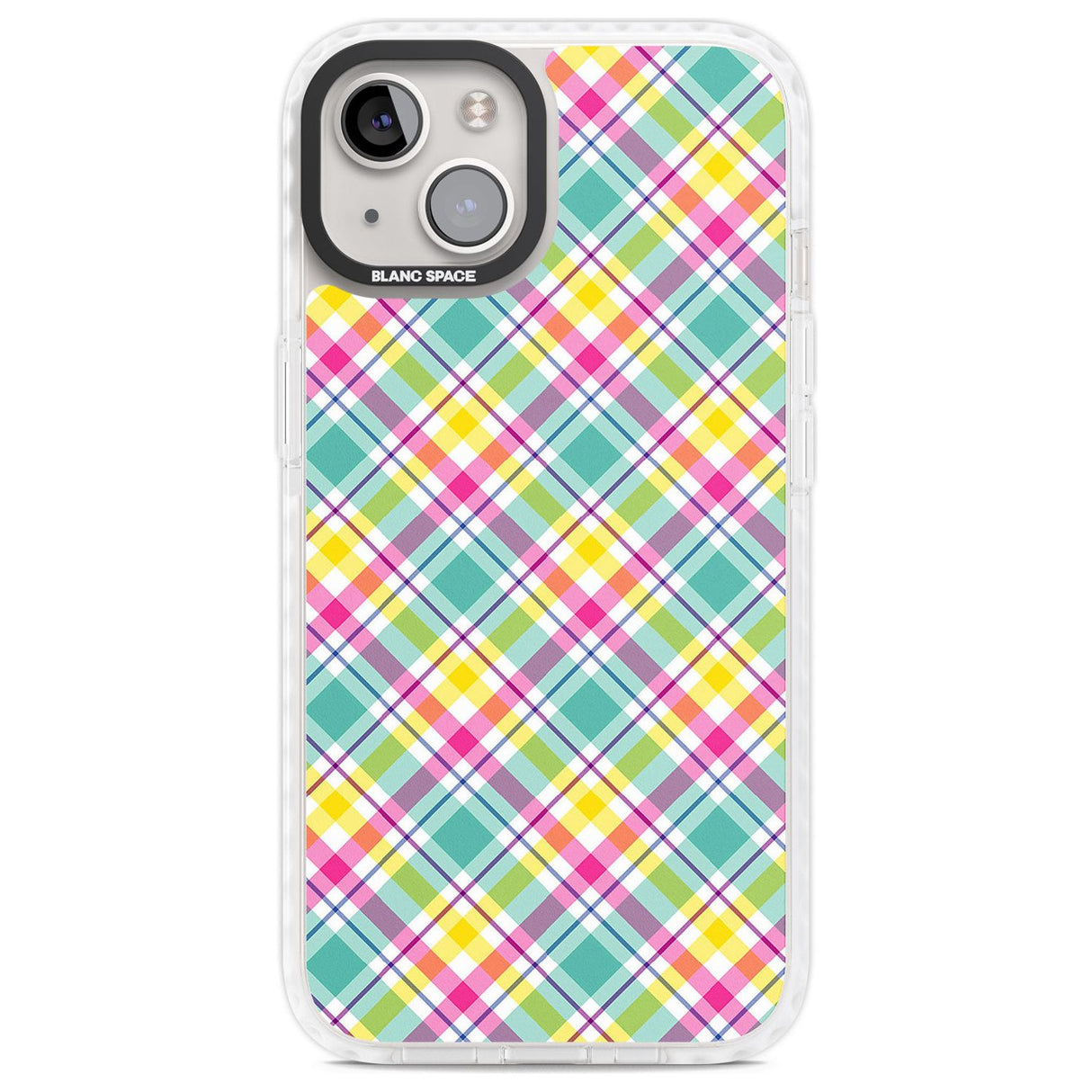 Crosshatch Plaid Phone Case iPhone 13 / Impact Case,iPhone 14 / Impact Case,iPhone 15 / Impact Case,iPhone 15 Plus / Impact Case Blanc Space