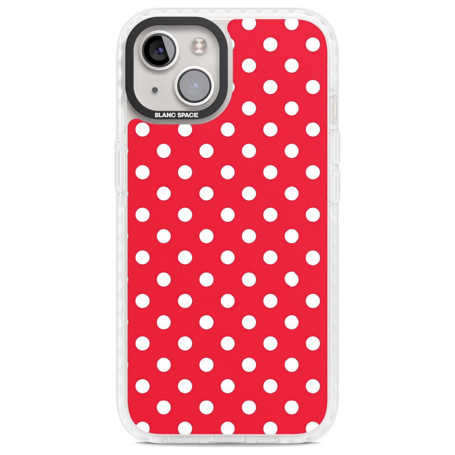 Designer Lava Red Polka Dot Phone Case iPhone 13 / Impact Case,iPhone 14 / Impact Case,iPhone 15 / Impact Case,iPhone 15 Plus / Impact Case Blanc Space