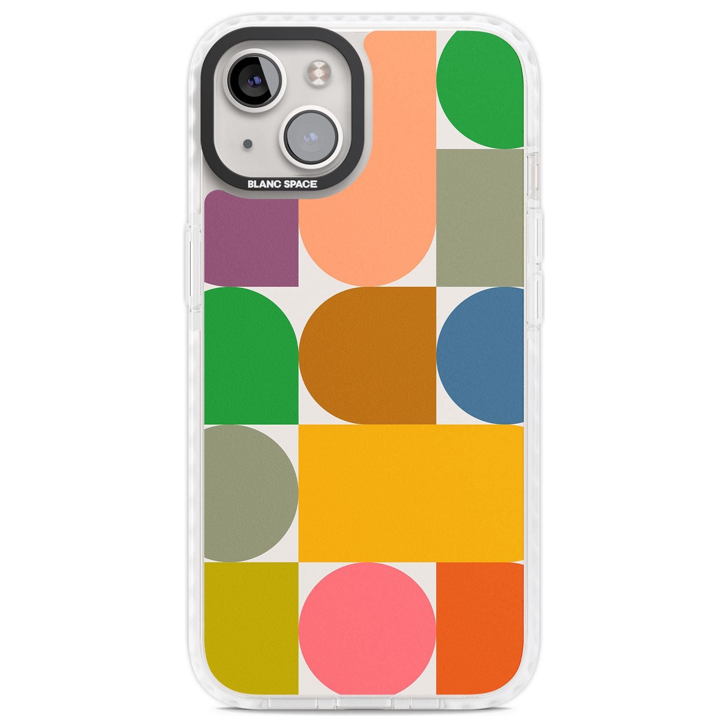 Abstract Retro Shapes: Rainbow Mix Phone Case iPhone 13 / Impact Case,iPhone 14 / Impact Case,iPhone 15 Plus / Impact Case,iPhone 15 / Impact Case Blanc Space