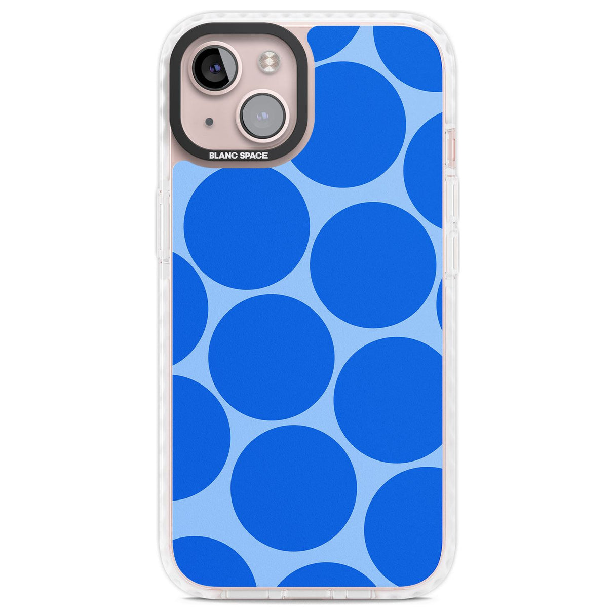 Abstract Retro Shapes: Blue Dots Phone Case iPhone 13 / Impact Case,iPhone 14 / Impact Case,iPhone 15 Plus / Impact Case,iPhone 15 / Impact Case Blanc Space